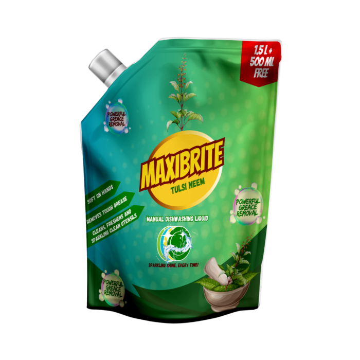 Maxibrite Tulsi Neem Dishwash 2L Pack Front Image