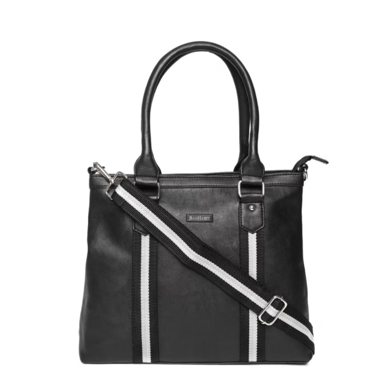 Bad Habit Black PU Tote Bag Front