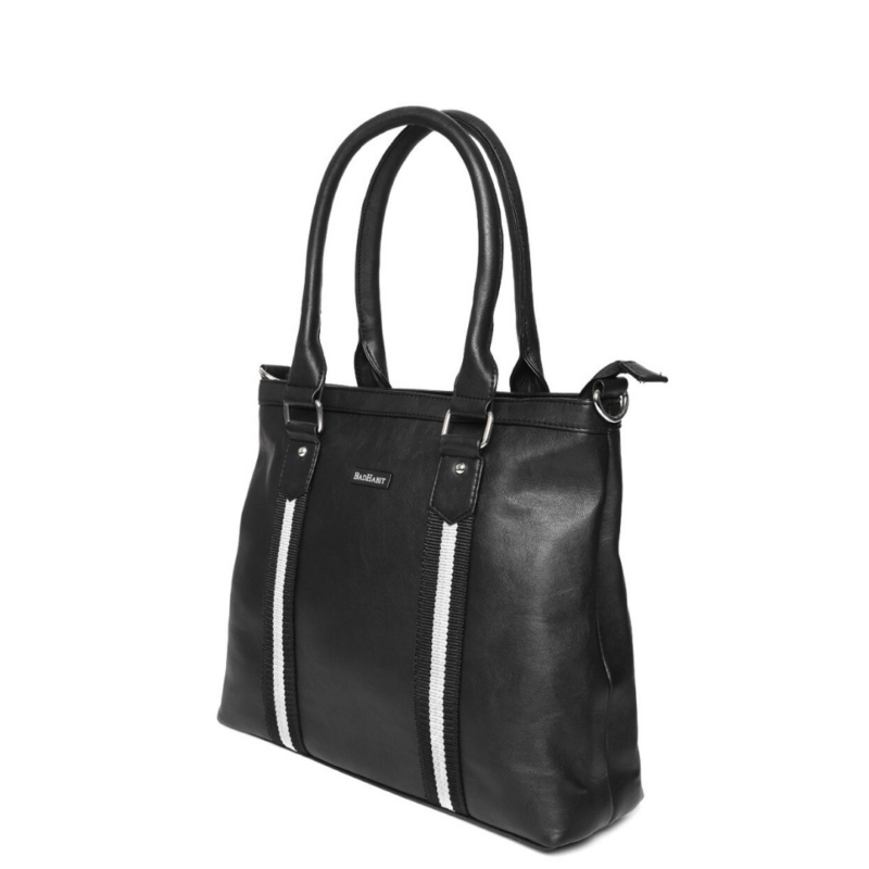 Bad Habit Black PU Tote Bag Side