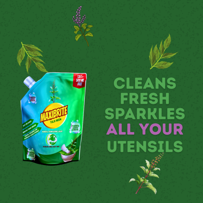 Maxibrite Tulsi Neem Dishwash 2L Pack Applique Image